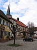 Rathaus mit Hopfenschirmen